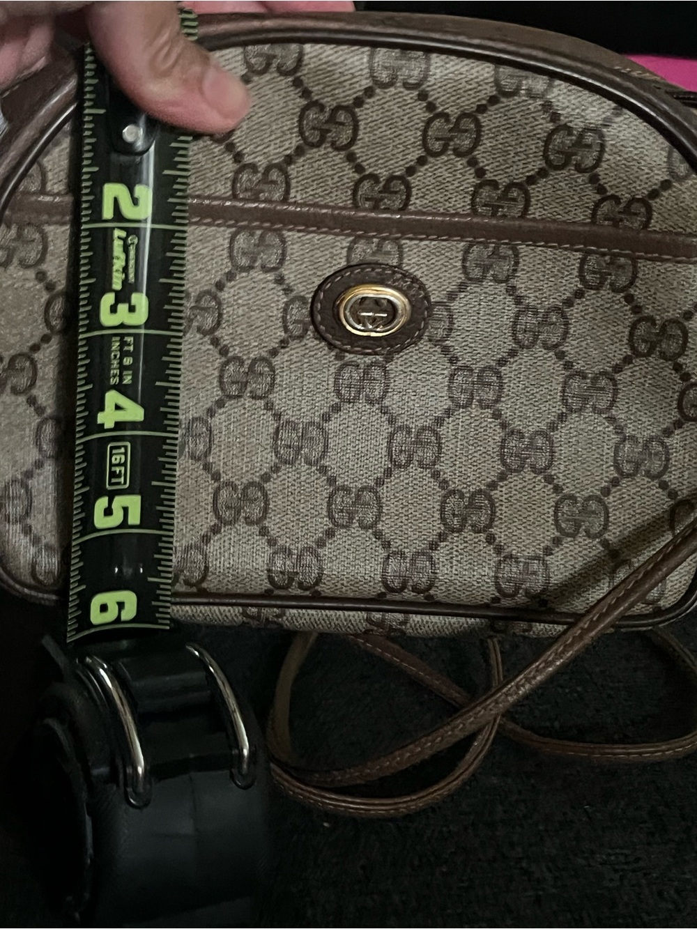 Gucci Brown GG Canvas Crossbody Bag VINTAGE - Picture 12 of 15